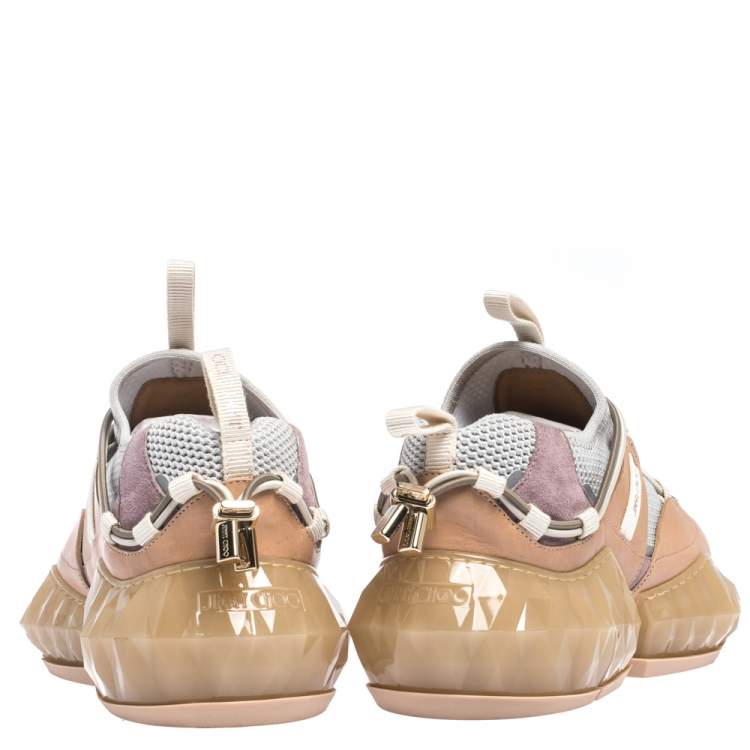 مملوكة مسبقًا Jimmy Choo Multicolor Leather And Mesh Diamond Trail Sneakers Size 40
