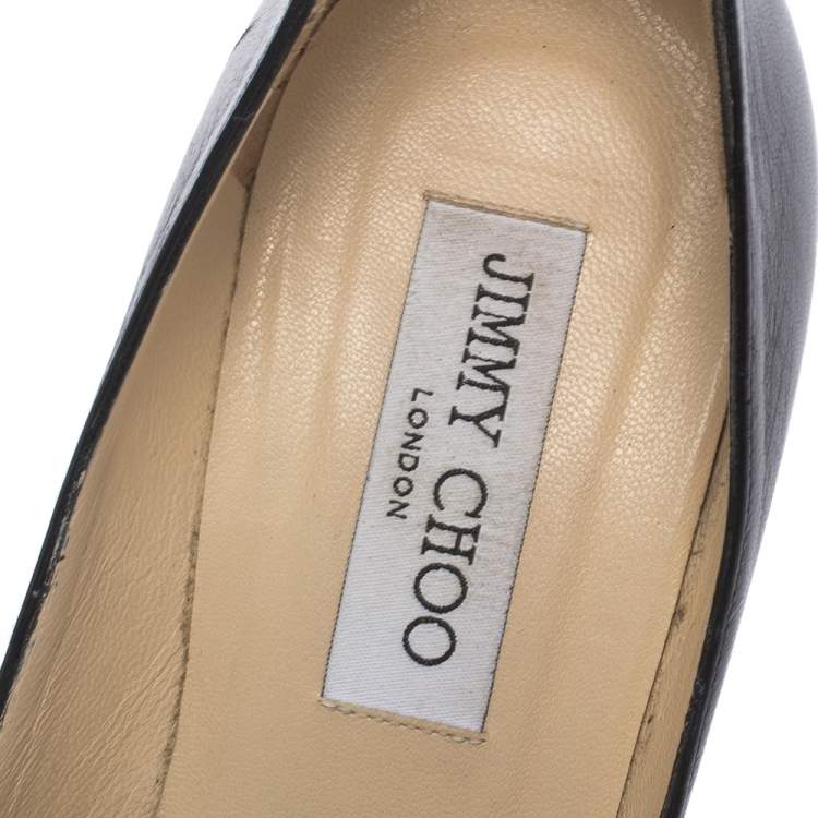 Pre Owned Jimmy Choo Black Leather And Studded Suede Amika Pointed Toe Pumps Size 38