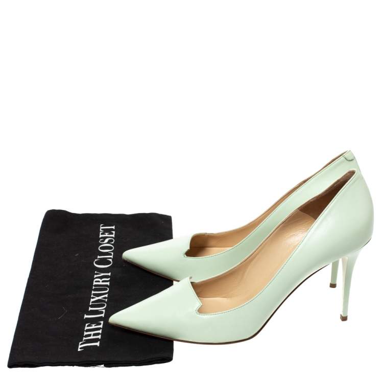 mint green stilettos
