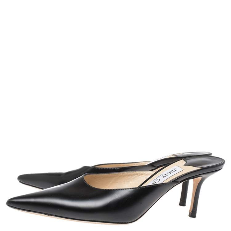 leather pointed mules