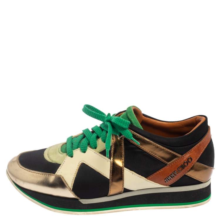 Choo Multicolor Canvas and Leather London Sneakers Size 39 |