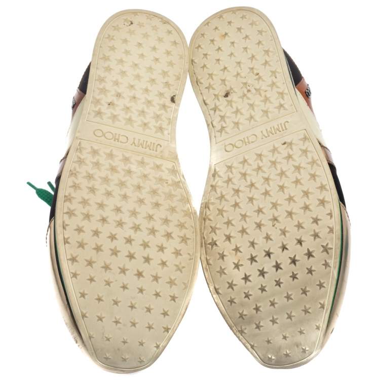 Pre Owned Jimmy Choo Multicolor Canvas and Leather London Sneakers Size 39