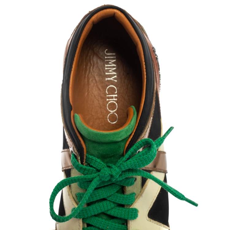 Pre Owned Jimmy Choo Multicolor Canvas and Leather London Sneakers Size 39