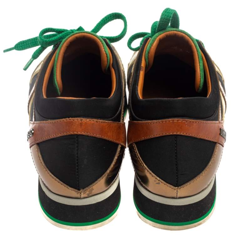 Pre Owned Jimmy Choo Multicolor Canvas and Leather London Sneakers Size 39