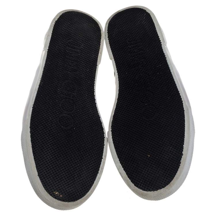 Pre Owned Jimmy Choo Metallic Purple Lace Demi Slip On Sneakers Size 37.5