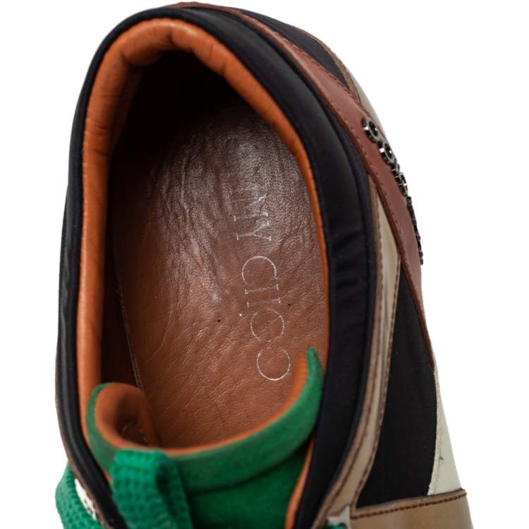 Pre Owned Jimmy Choo Multicolor Suede And Leather Low Top Sneakers Size 40