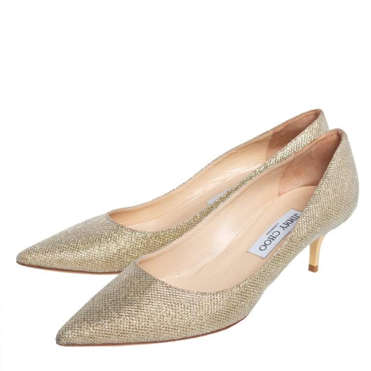 snemand frygt liner Jimmy Choo Gold Glitter And Lurex Pointed Toe Pumps Size 39 Jimmy Choo | TLC