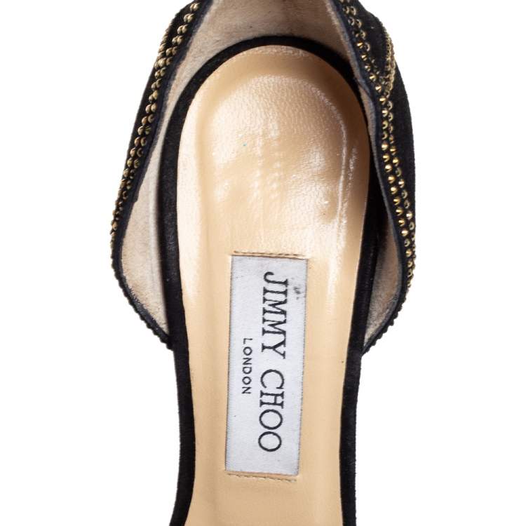 Pre Owned Jimmy Choo Black Suede Kalpa Ankle Strap Sandals Size 39