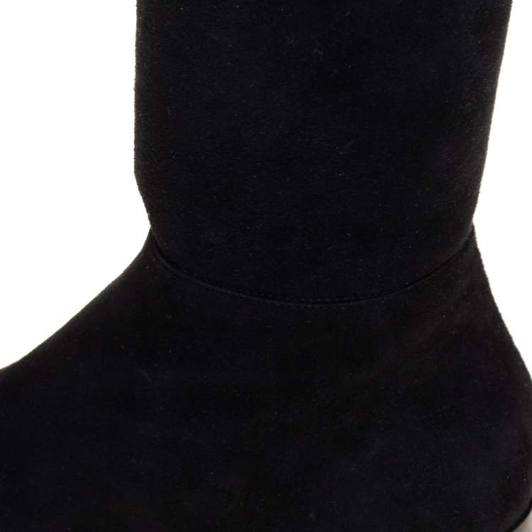 Pre Owned Jimmy Choo Black Suede Myren Over The Knee Boots Size 37