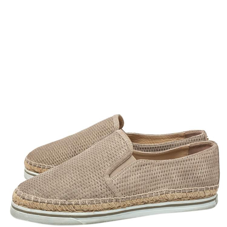 Pre Owned Jimmy Choo Beige Suede Espadrille Flats Size 40