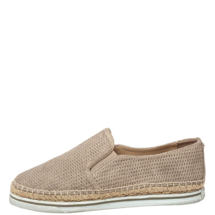 Pre Owned Jimmy Choo Beige Suede Espadrille Flats Size 40