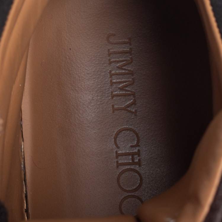 Pre Owned Jimmy Choo Camouflage Printed Pony Hair Belgravia High Top Sneakers Size 43