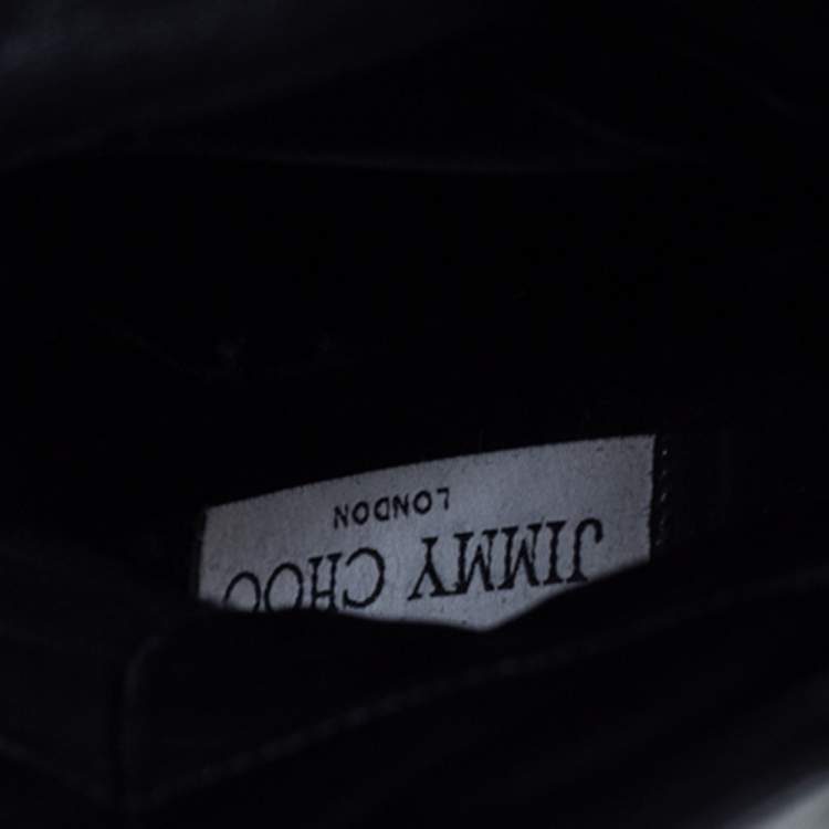 Pre Owned Jimmy Choo Black Leather Mid Calf Boots Size 35.5
