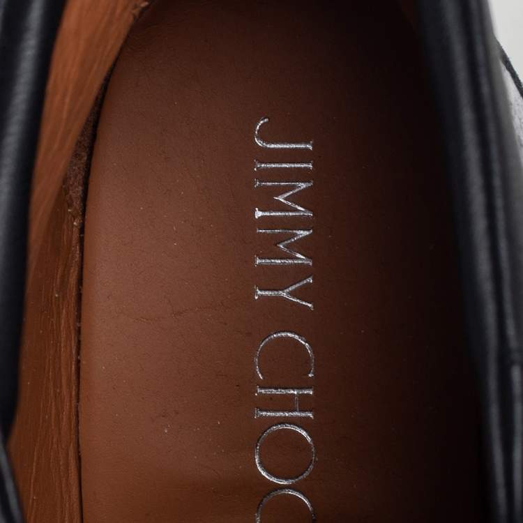 Pre Owned Jimmy Choo Tri Color Leather and Python Embossed Leather Panama Wedge Sneakers Size 40