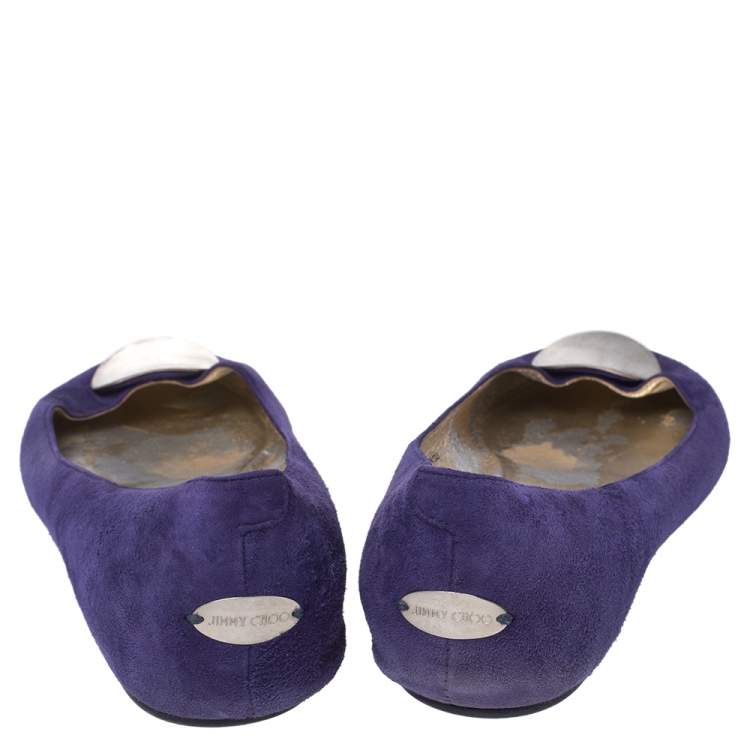 Pre Owned Jimmy Choo Purple Suede Wray Ballet Flats Size 39