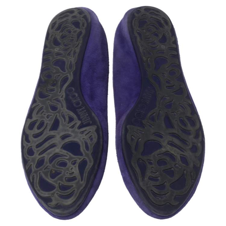 Pre Owned Jimmy Choo Purple Suede Wray Ballet Flats Size 39