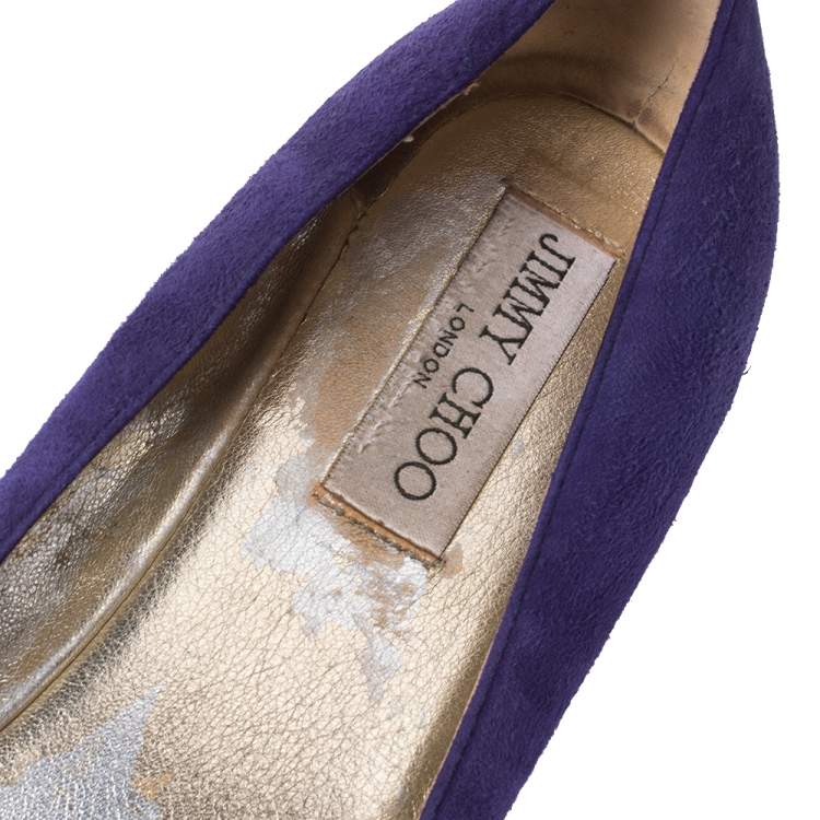 Pre Owned Jimmy Choo Purple Suede Wray Ballet Flats Size 39