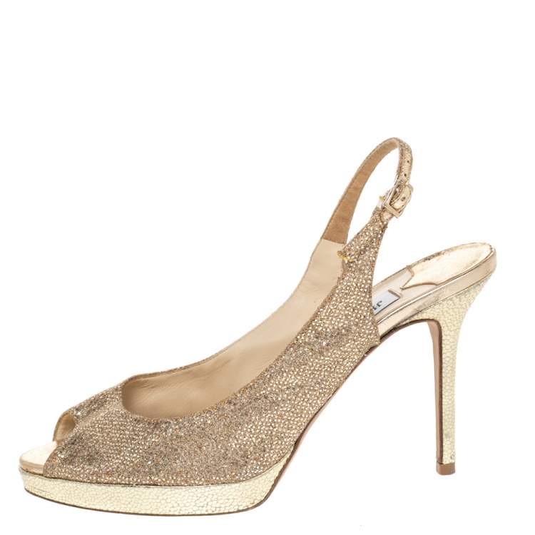 Jimmy Choo Minase 85 Glittered Leather Sandals in White | Lyst