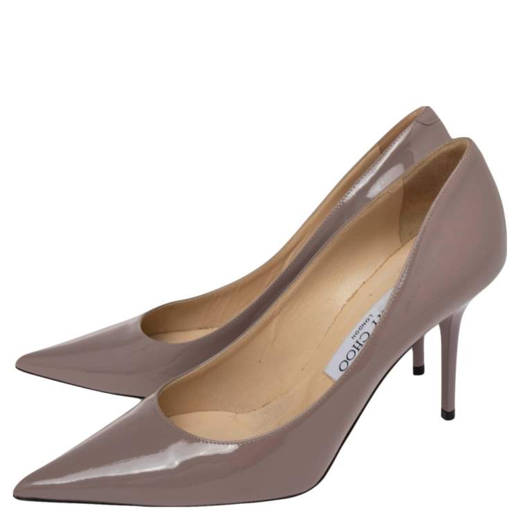 Pre Owned Jimmy Choo Lilac Patent Leather Romy Pumps Size 37