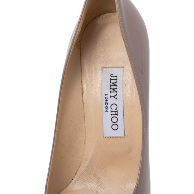 Pre Owned Jimmy Choo Lilac Patent Leather Romy Pumps Size 37