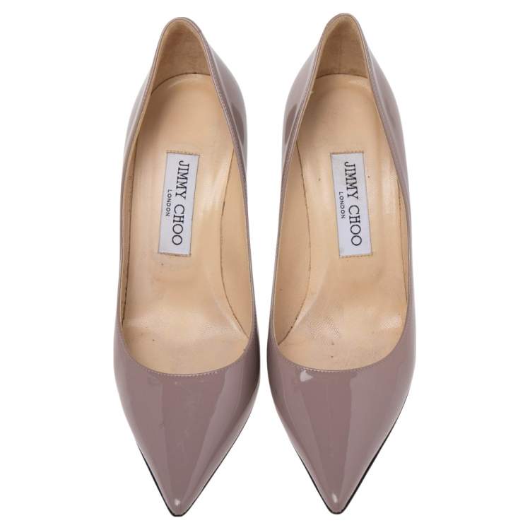 Pre Owned Jimmy Choo Lilac Patent Leather Romy Pumps Size 37