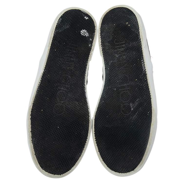 Pre Owned Jimmy Choo Navy Blue Suede And Glitter High Top Sneakers Size 38
