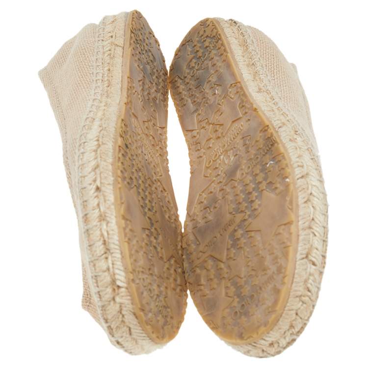 Pre Owned Jimmy Choo Beige Canvas Espadrilles Size 41