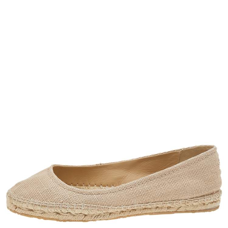 Pre Owned Jimmy Choo Beige Canvas Espadrilles Size 41