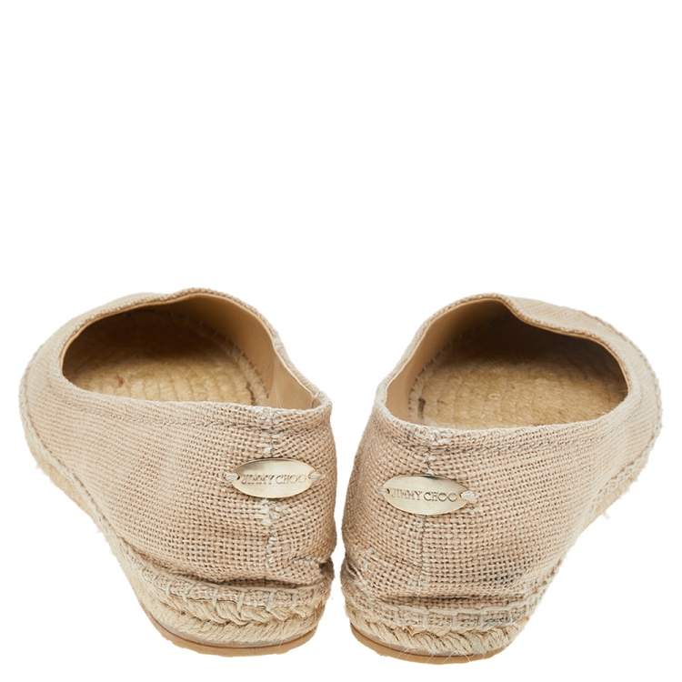 Pre Owned Jimmy Choo Beige Canvas Espadrilles Size 41