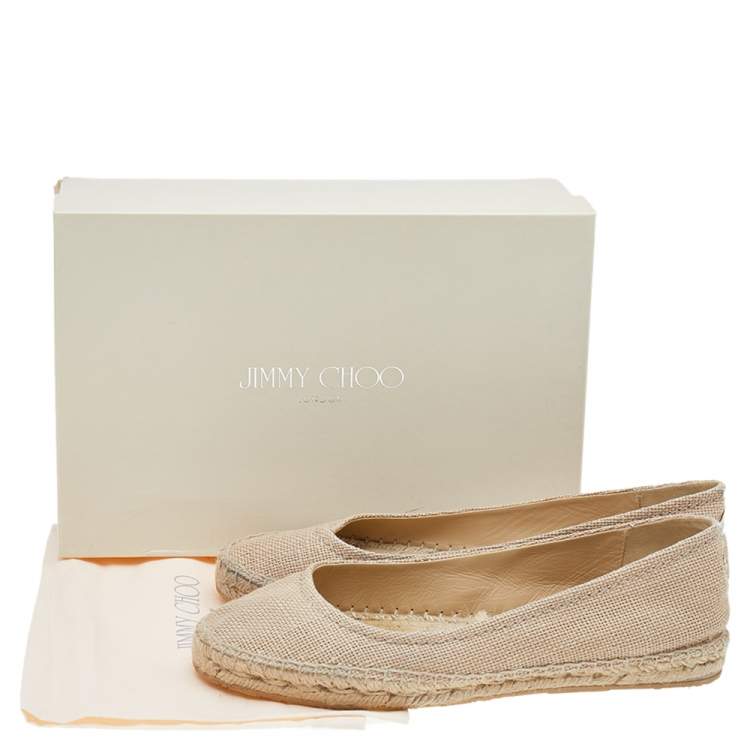 Pre Owned Jimmy Choo Beige Canvas Espadrilles Size 41