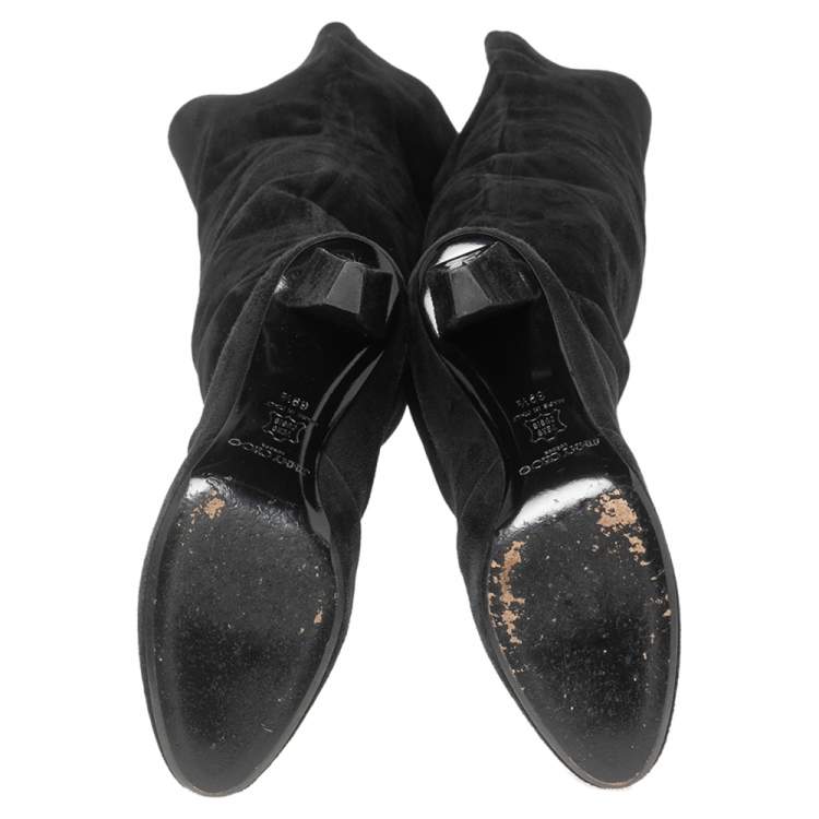 Pre Owned Jimmy Choo Black Suede Knee Length Boots Size 39.5
