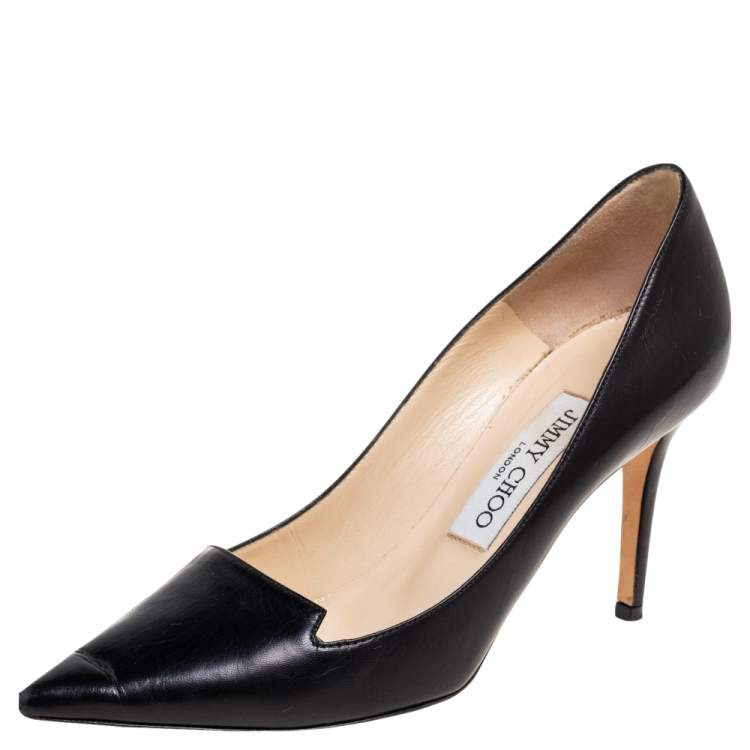 Jimmy Choo Black Leather Allure Pointed Toe Pumps Size 36 Jimmy