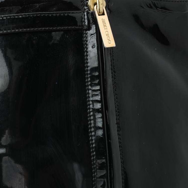 Pre Owned Jimmy Choo Black Patent Leather Sheila Knee Length Boots Size 39