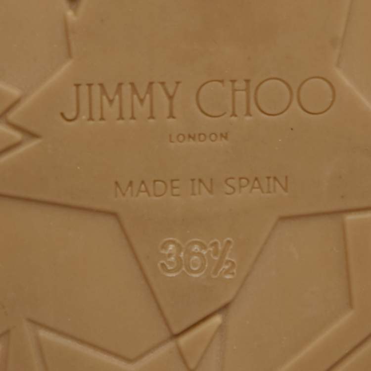 مملوكة مسبقًا Jimmy Choo White Leather Embellished  Espadrille Flats Size 36.5