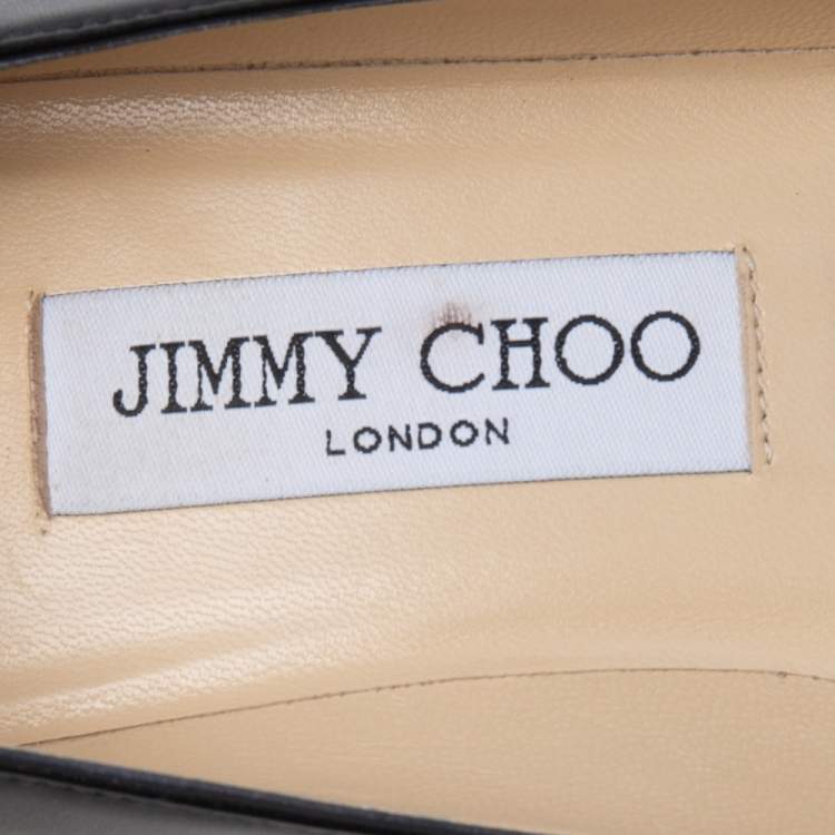 Pre Owned Jimmy Choo  Black Leather Avril Pumps Size 38