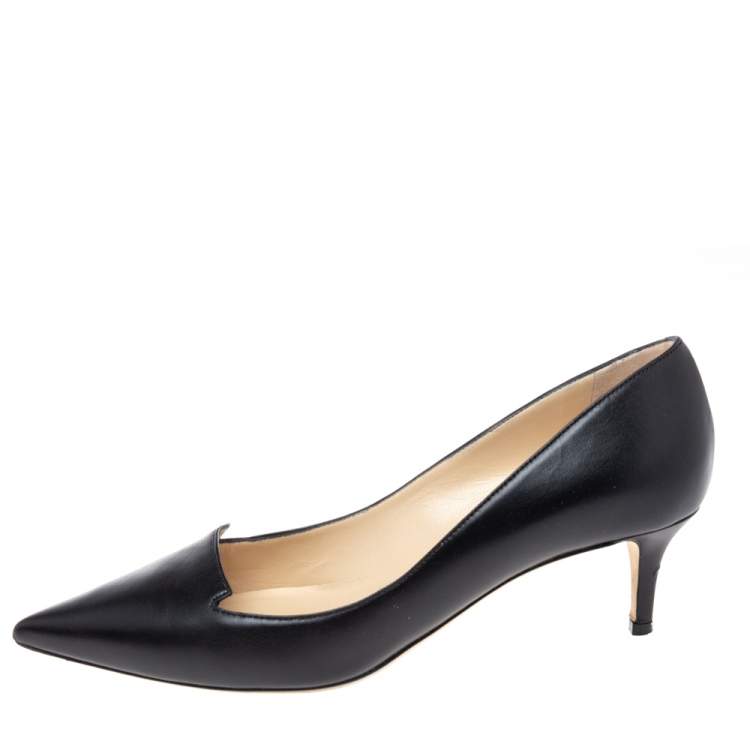 Pre Owned Jimmy Choo  Black Leather Avril Pumps Size 38