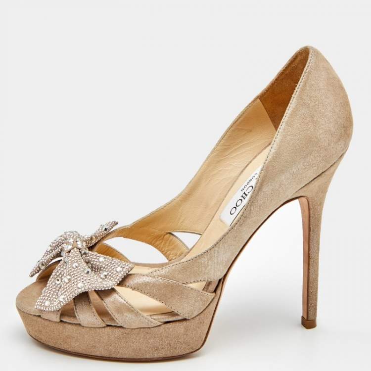 Jimmy choo bow discount heels closed toe