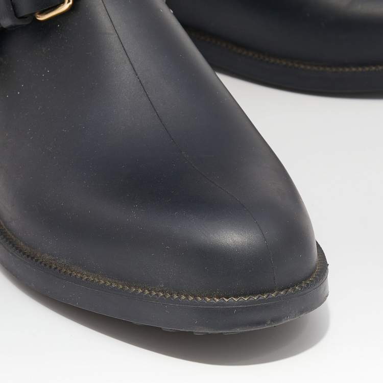 مملوكة مسبقًا Jimmy Choo Black Rubber Rain Boots Size 39