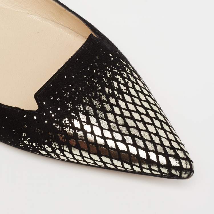 Pre Owned Jimmy Choo Black Suede Attila Ballet Flats Size 42