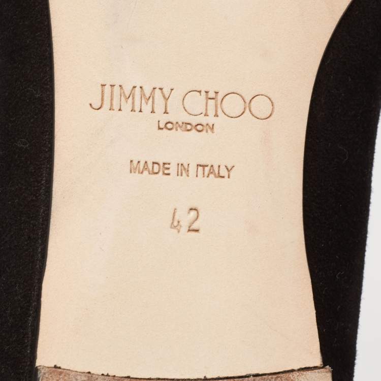 Pre Owned Jimmy Choo Black Suede Attila Ballet Flats Size 42