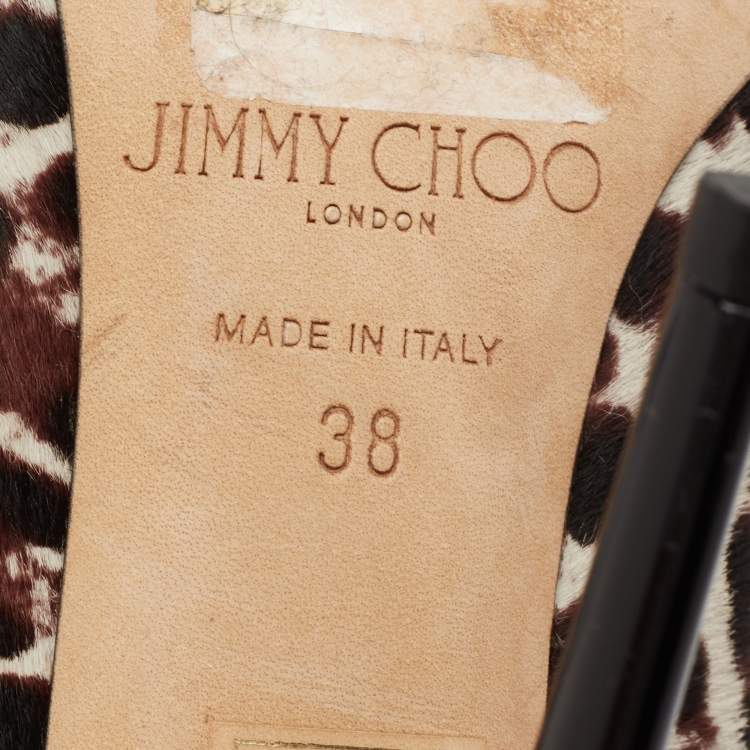 Pre Owned Jimmy Choo Tri-Color Leopard Print Calf Hair Anouk Pumps Size 38
