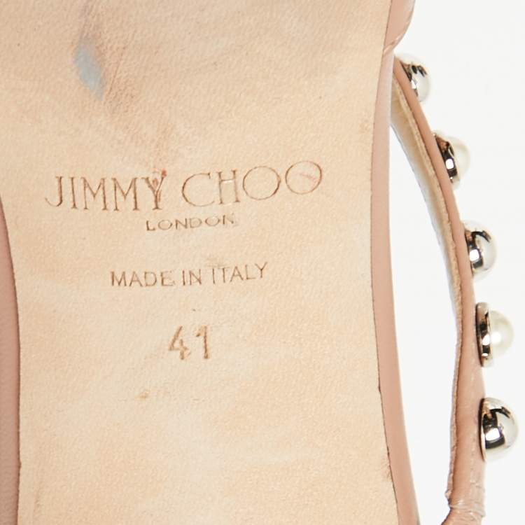 مملوكة مسبقًا Jimmy Choo Dusty Pink Leather Ros Mule Sandals Size 41