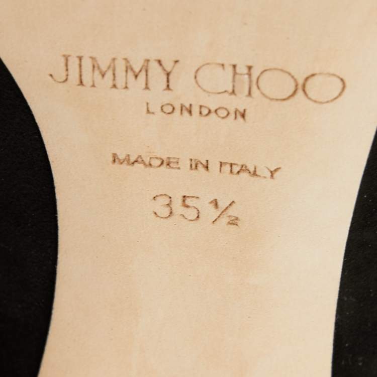 Pre Owned Jimmy Choo Black Suede Romy Pumps Size 35.5