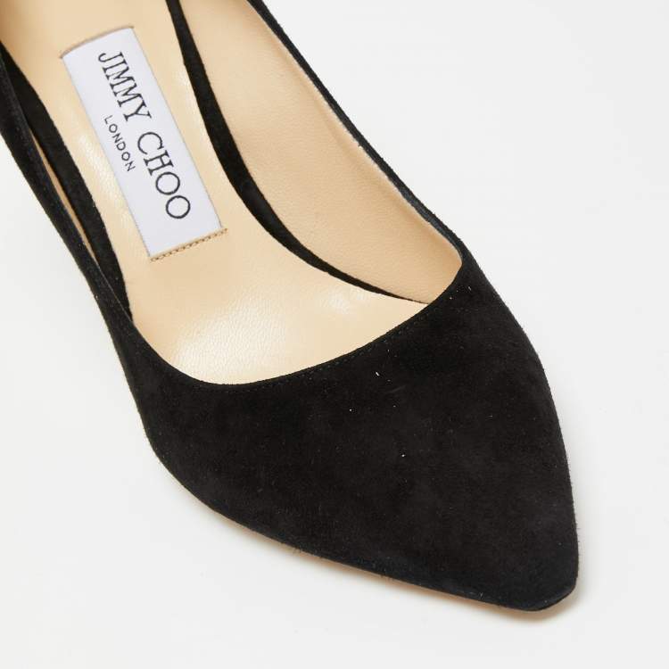 Pre Owned Jimmy Choo Black Suede Romy Pumps Size 35.5
