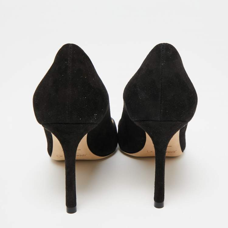 Pre Owned Jimmy Choo Black Suede Romy Pumps Size 35.5