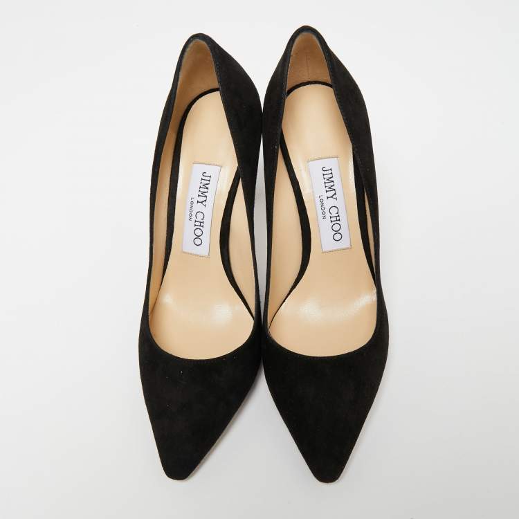 Pre Owned Jimmy Choo Black Suede Romy Pumps Size 35.5