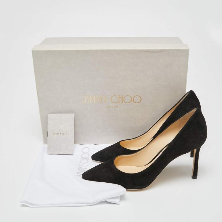 Pre Owned Jimmy Choo Black Suede Romy Pumps Size 35.5