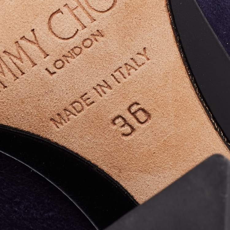 مملوكة مسبقًا Jimmy Choo Midnight Blue/Black Suede and Leather Vanish Ankle-Strap Booties Size 36