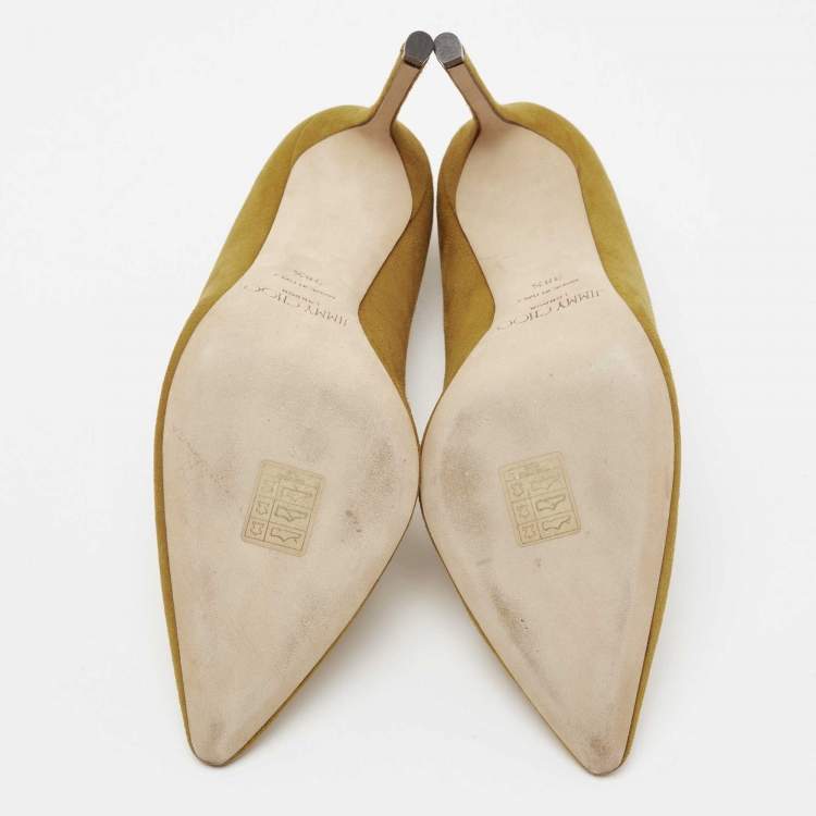 مملوكة مسبقًا Jimmy Choo Yellow Suede Romy  Pumps Size 38.5