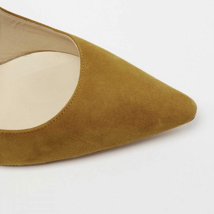 مملوكة مسبقًا Jimmy Choo Yellow Suede Romy  Pumps Size 38.5